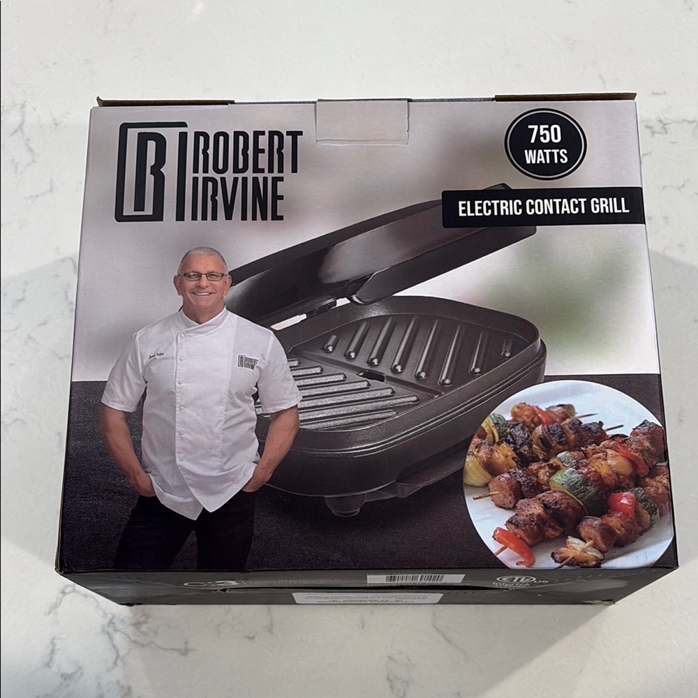 Robert Irvine Black Electric Contact Grill
